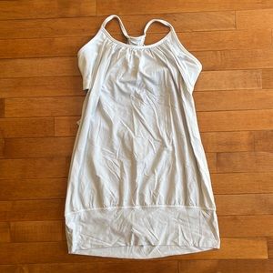 white runner shirt with sports bra